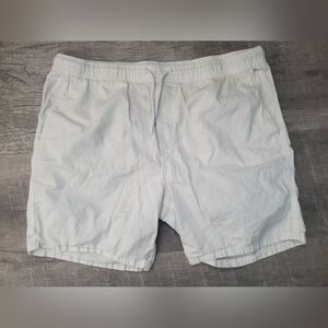 Men's White Casual Drawstring Shorts